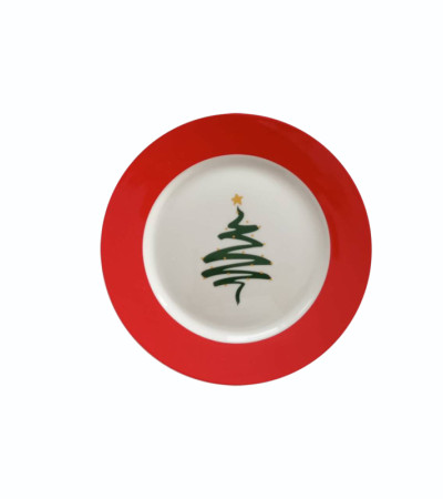 PLATE WITH CHRISTMAS TREE PATTERN