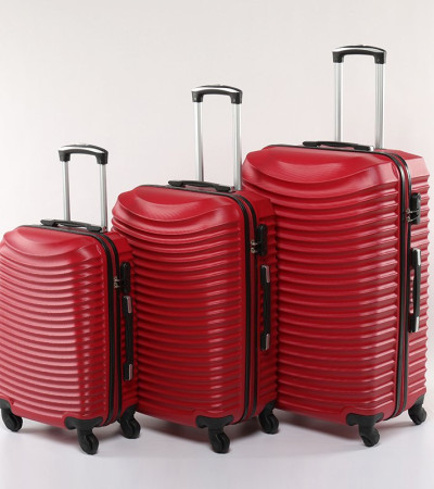 Roncato Wave patterned suitcase red