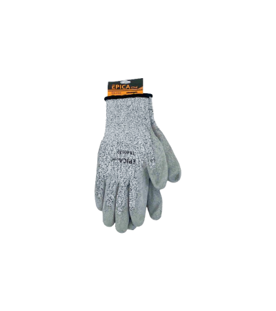 Non-slip cut resistant gloves (gray) with hanging card EP-60379