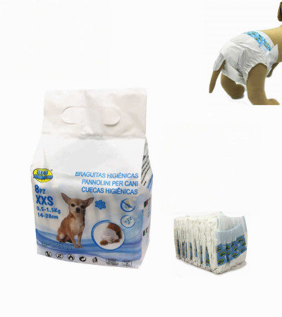 Female Pet Diapers 8 Pack - Sizes Available