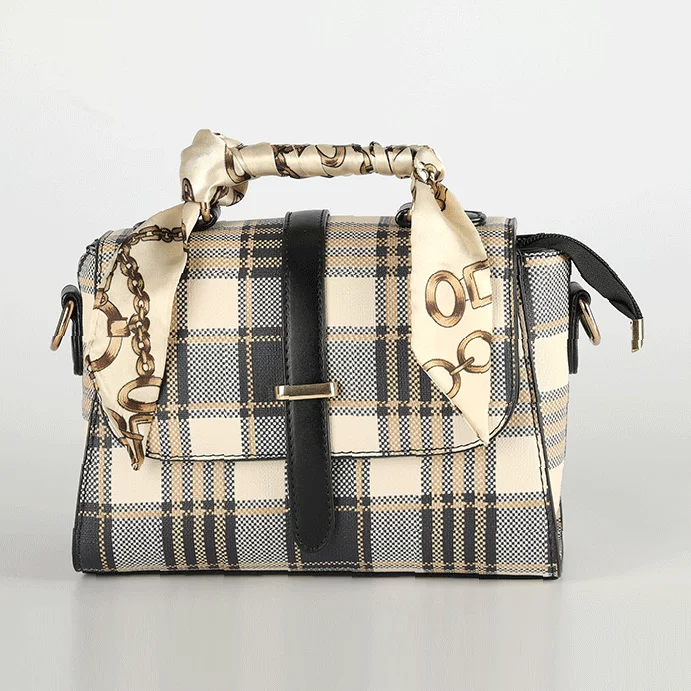 Elegant Checkered Shoulder and Handbag