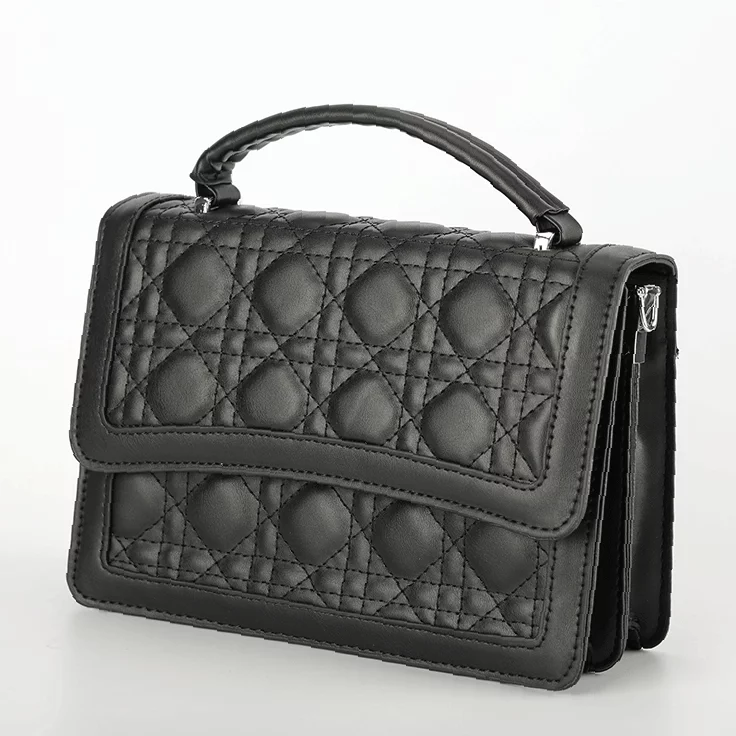 Black Artificial Leather Casual Hand Bag 
