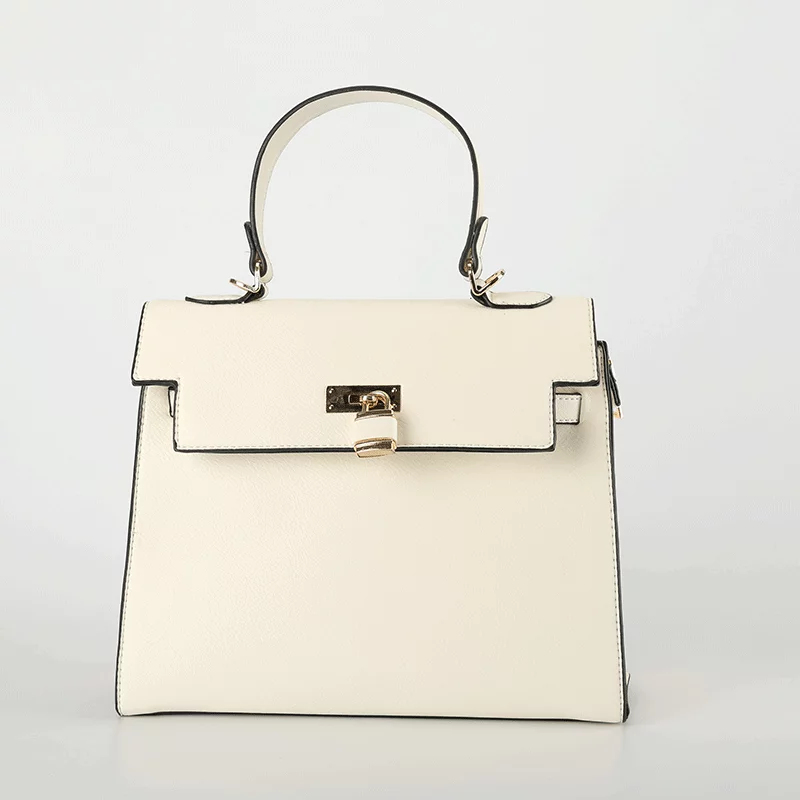Faux Leather Elegant Handbag White