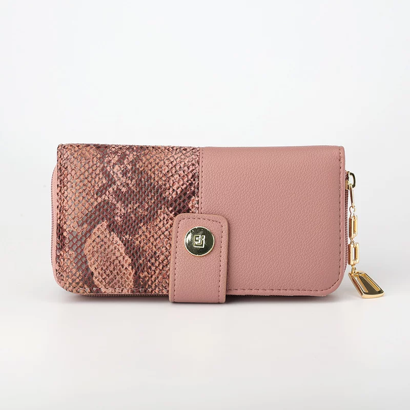 Large Women's Wallet Snakeskin Texture
